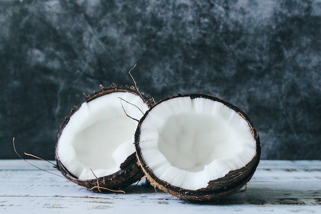 coconut cut in half