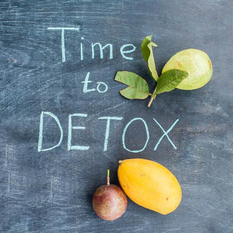 time to detox written on chalk board
