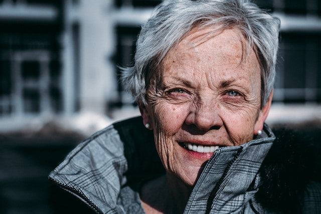 face of older woman