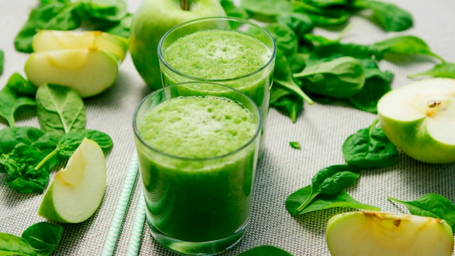 two green smoothies
