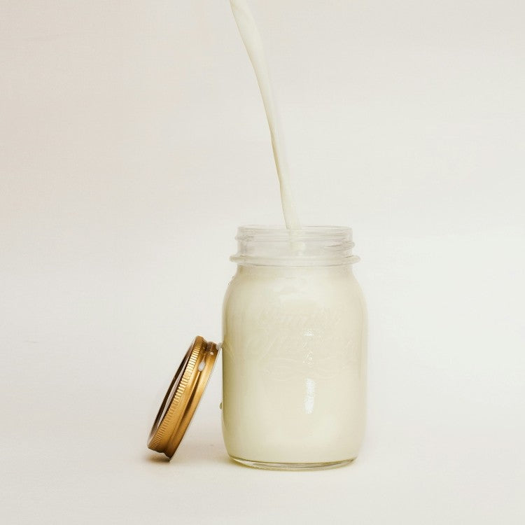 milk in jar