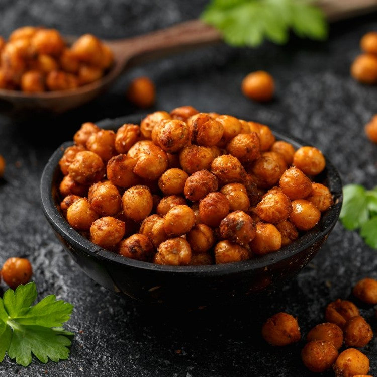 bowl of roasted chickpeas