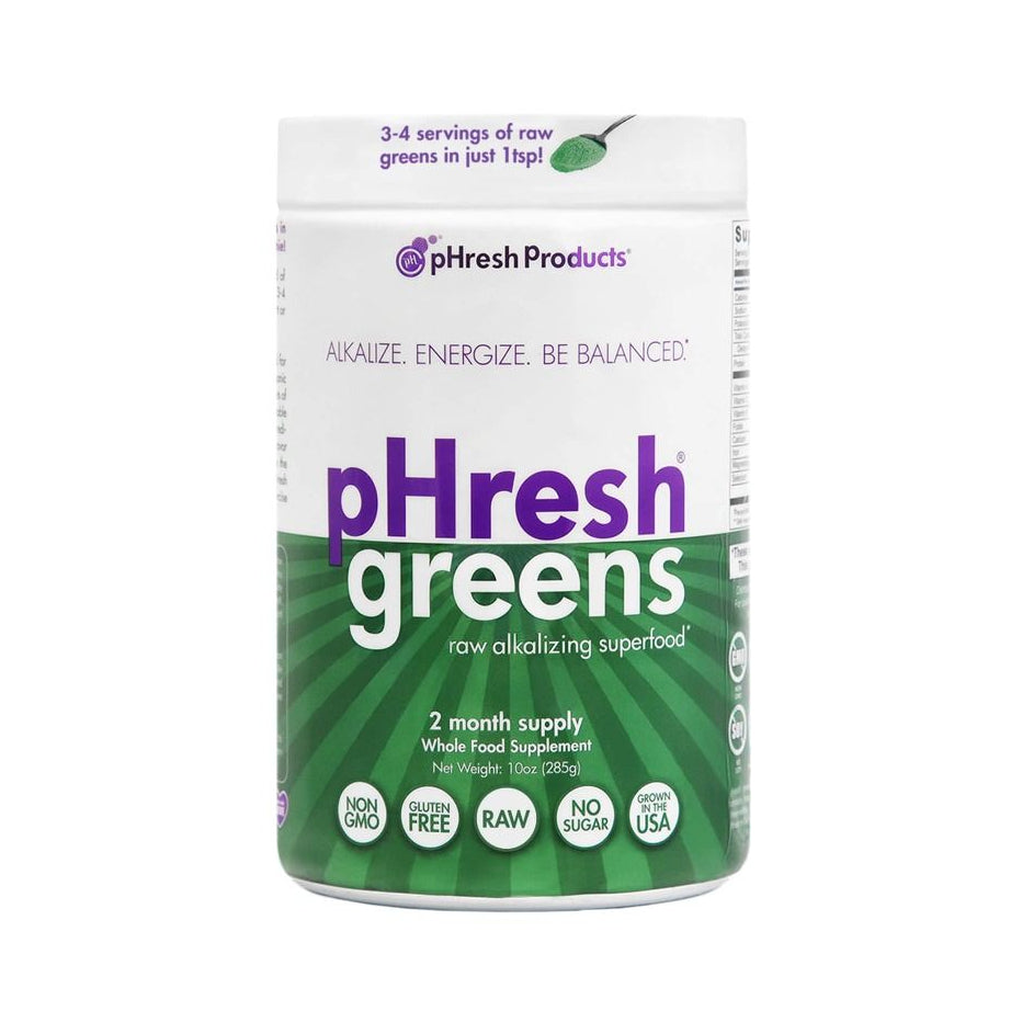 tub of pHresh Greens powder front view