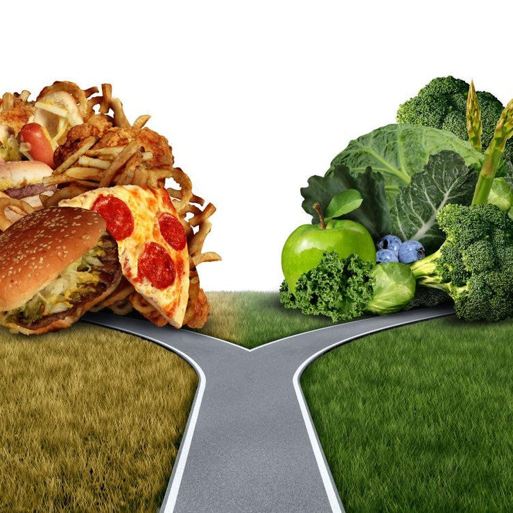 woman balancing acidic food and alkaline food