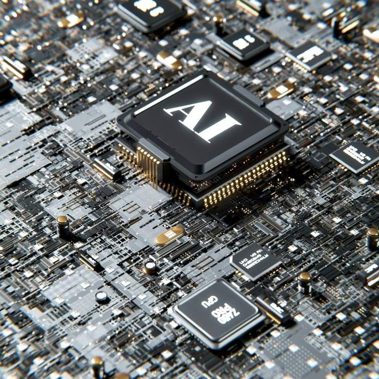 circuit board with element labelled AI