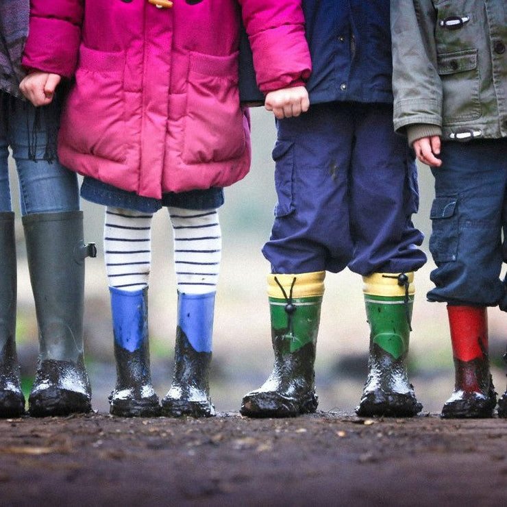 children in wellies