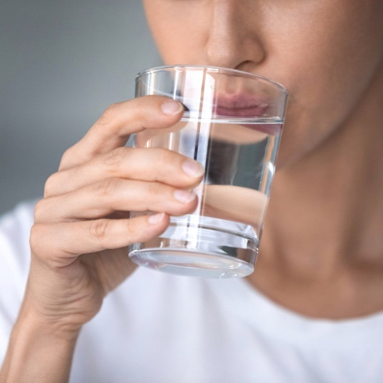 person drinking water