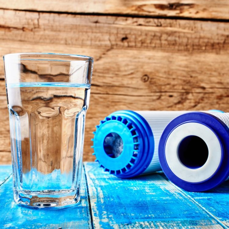 glass of water and filters