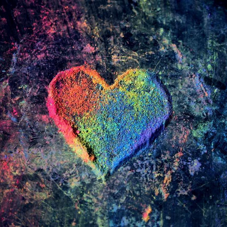 multicoloured heart shape