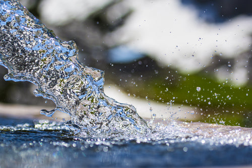 close up of a water splash