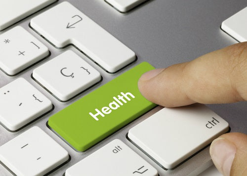 Green Health button on computer keyboard