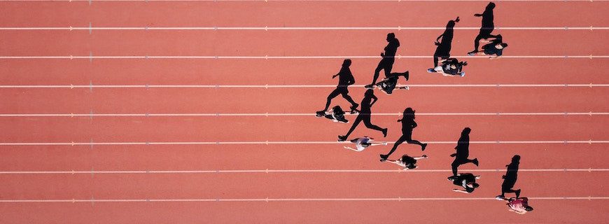runners on an athletic track