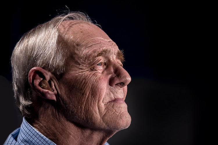 Face of elderly man