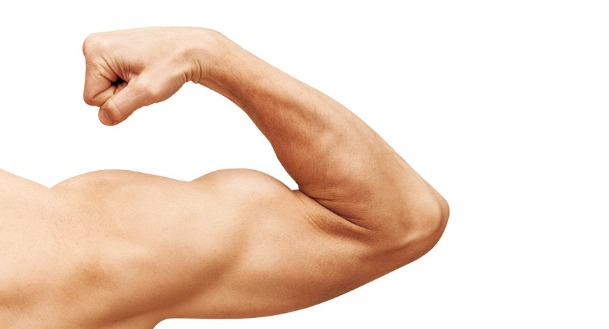 arm flexing to show bicep