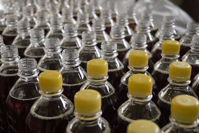 bottles of soft drinks