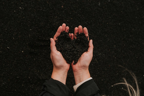 hands holding soil