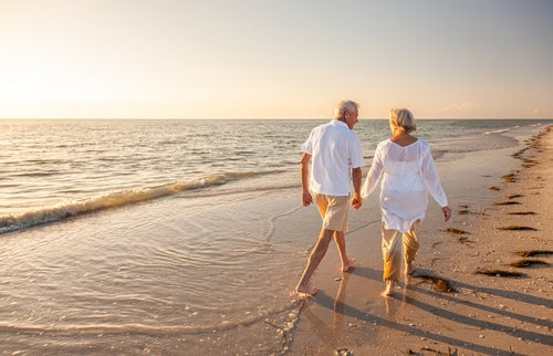 couple walking on beach