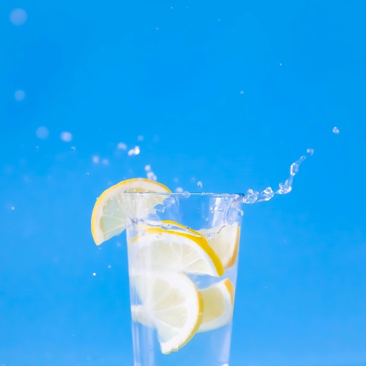 glass of lemon water