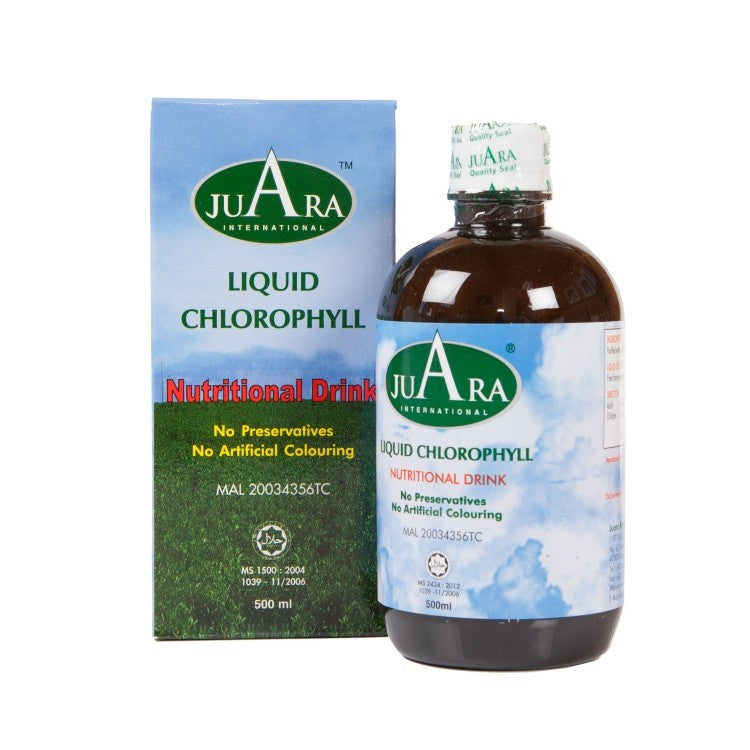 glass of liquid chlorophyll