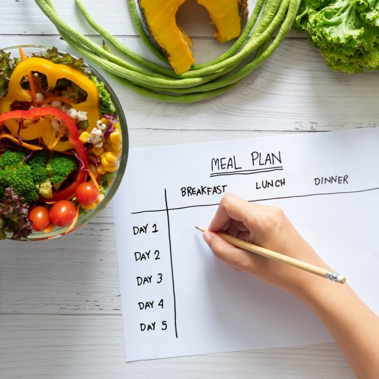filling in meal planner