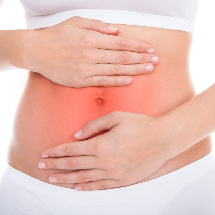 person holding stomach