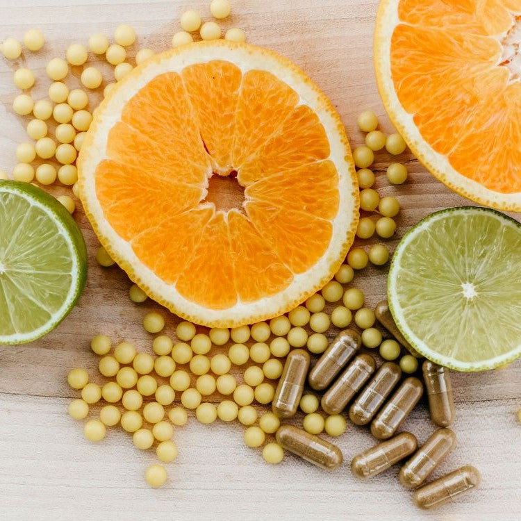citrus fruit and tablets