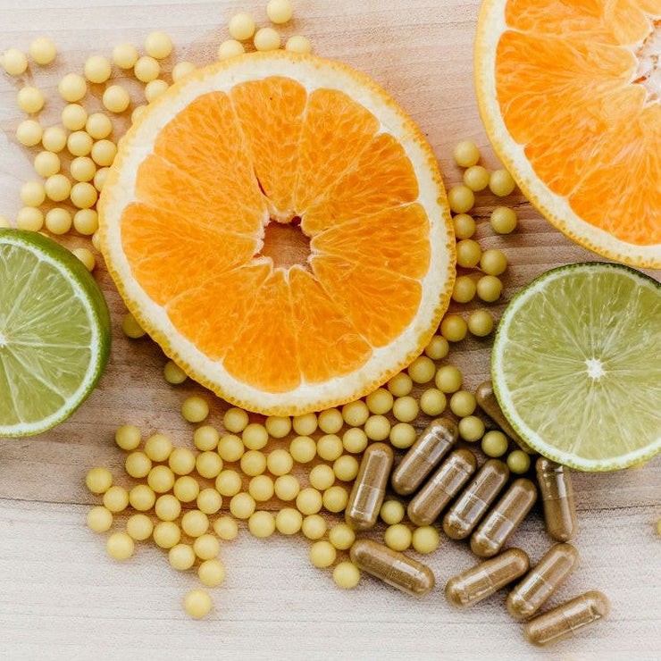 citrus fruit and tablets