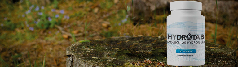 bottle of Hydrotab with woodland background