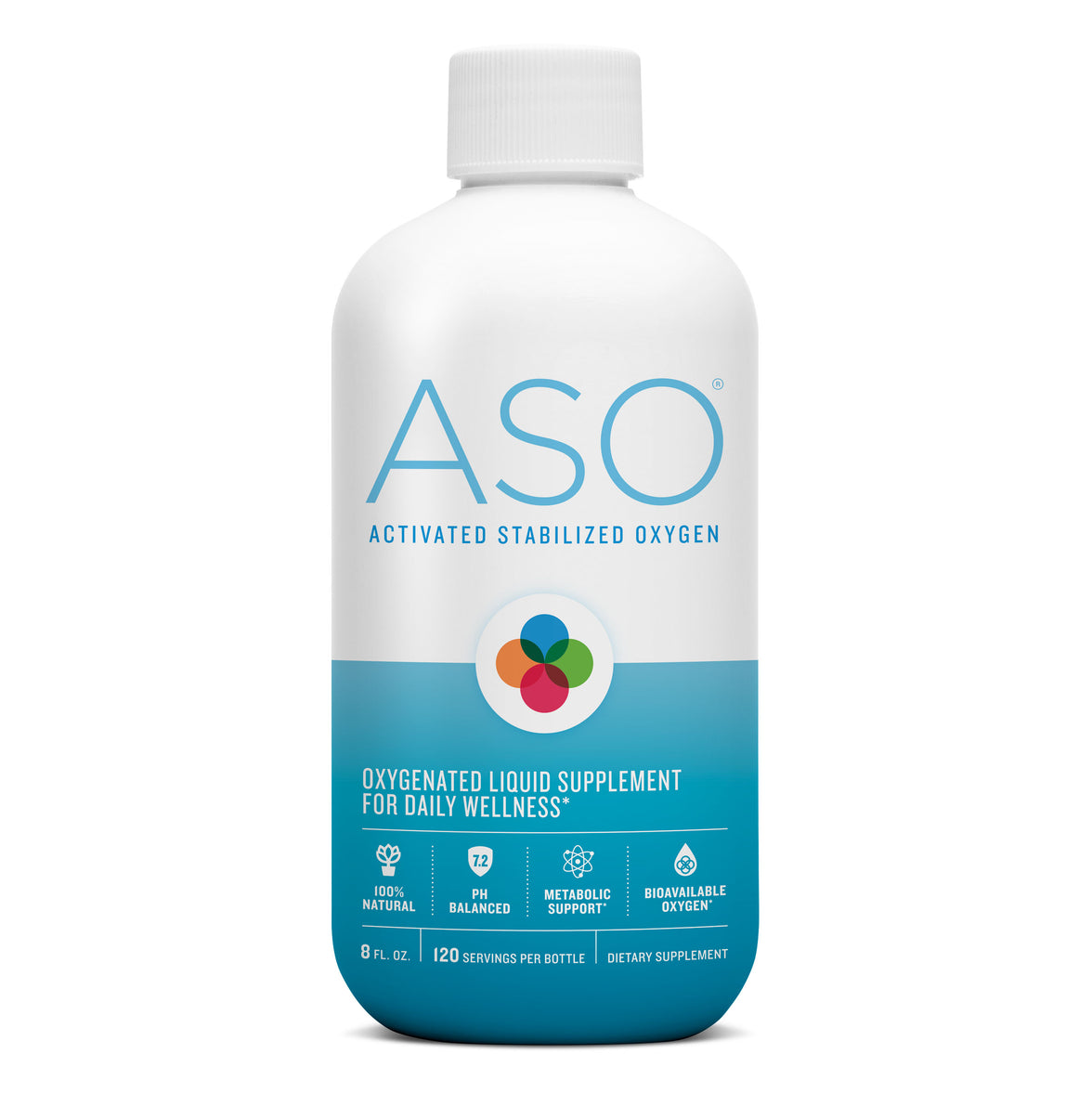 bottle of ASO on white background
