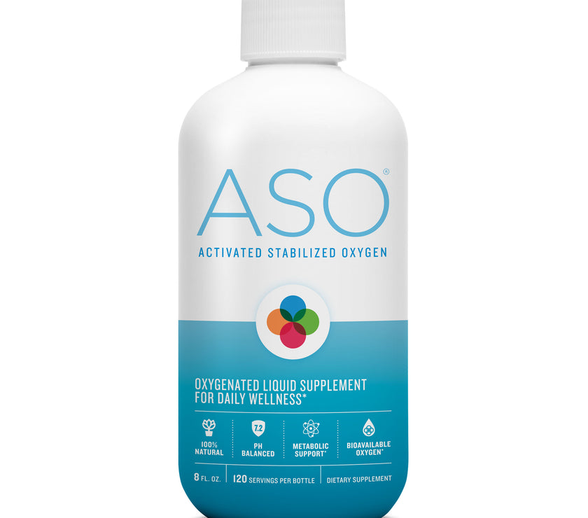 bottle of ASO on white background