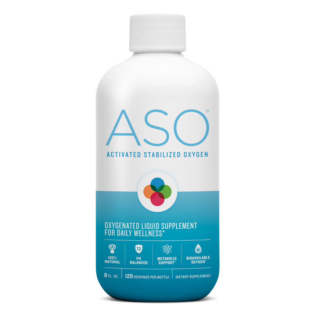 bottle of ASO on white background