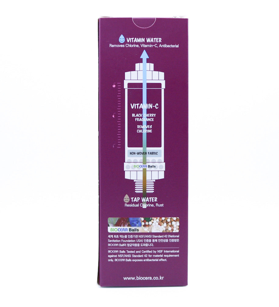 Biocera cherry shower filter side of box