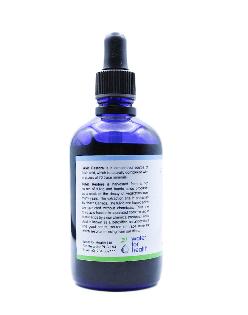 bottle of Fulvic Restore left side view