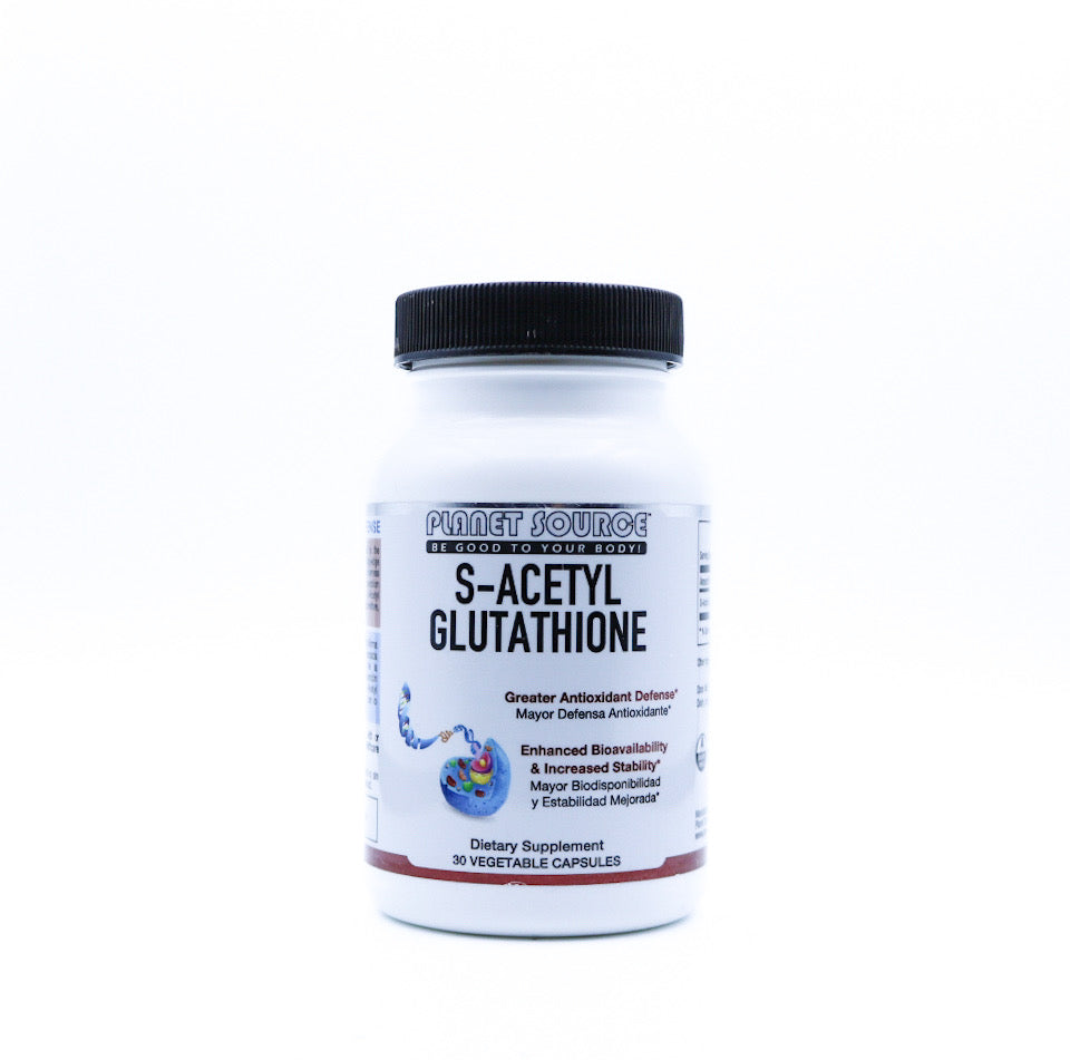 tub of s-acetyl glutathione capsules front view