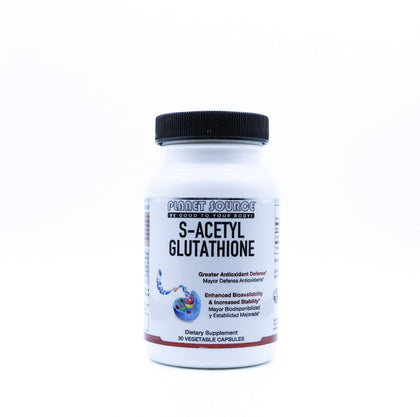 tub of s-acetyl glutathione capsules front view