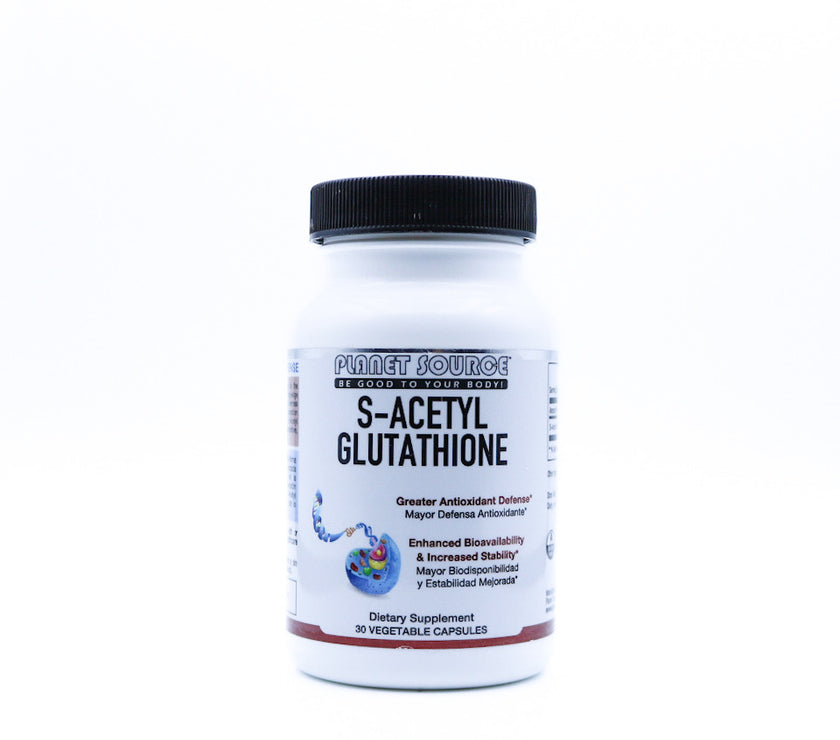 tub of s-acetyl glutathione capsules front view