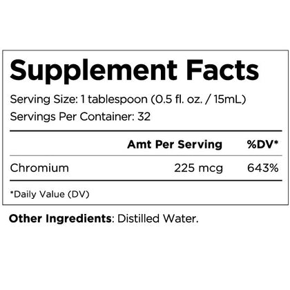 Living Minerals Chromium supplement facts sheet
