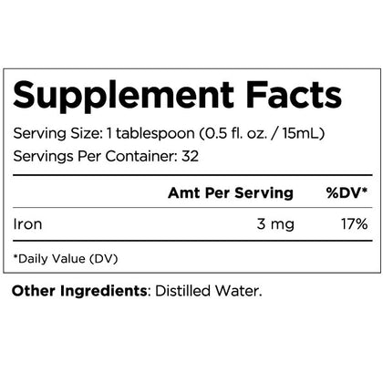 supplement facts for Living Minerals Iron