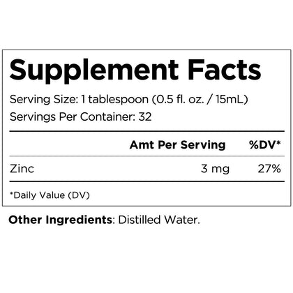 Living Minerals Zinc supplement facts sheet