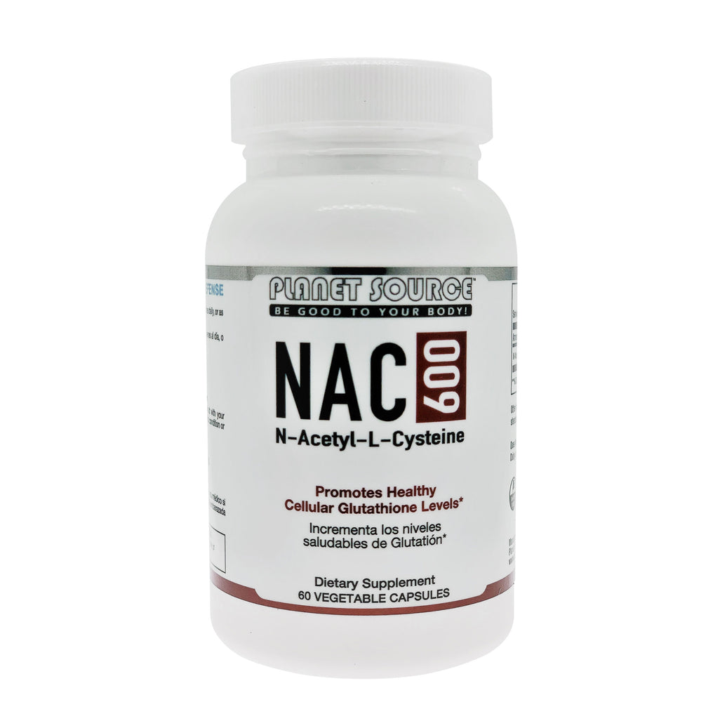 bottle of NAC capsules front view