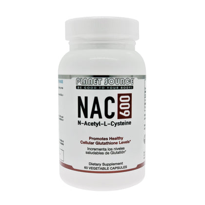 bottle of NAC capsules front view