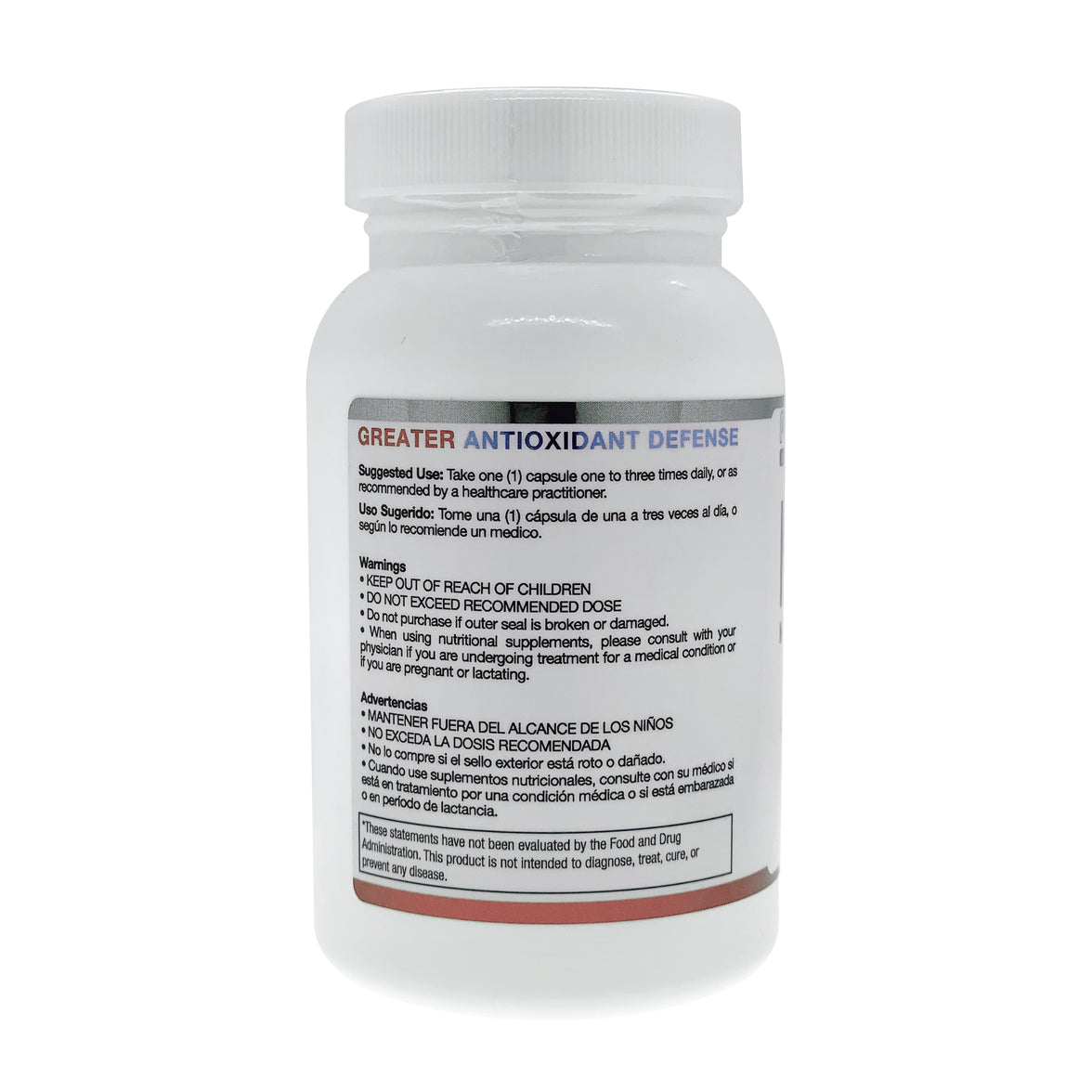 bottle of NAC capsules side view left