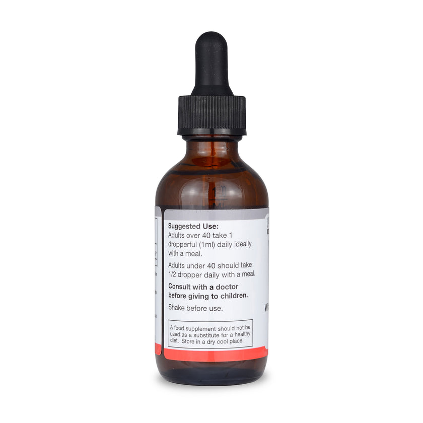 bottle of vitamin D3 drops left side view
