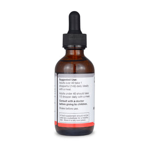bottle of vitamin D3 drops left side view