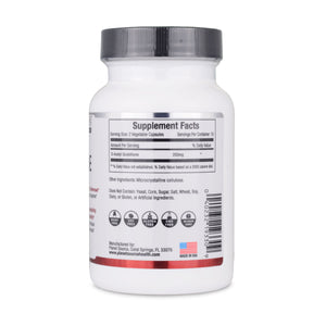 tub of s-acetyl glutathione capsules right side view