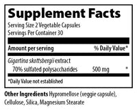 RedMarine Algae supplement fact sheet