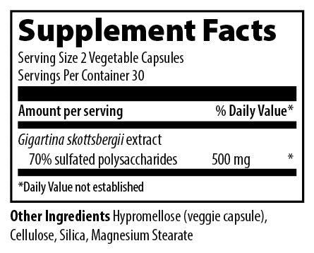 RedMarine Algae supplement fact sheet