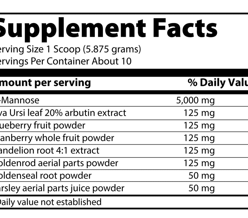 UT Vibrance Powder supplement factssheet
