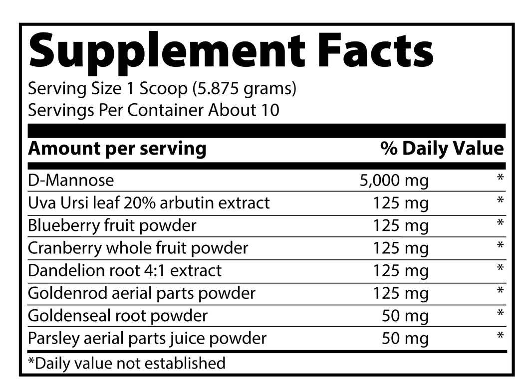 UT Vibrance Powder supplement factssheet
