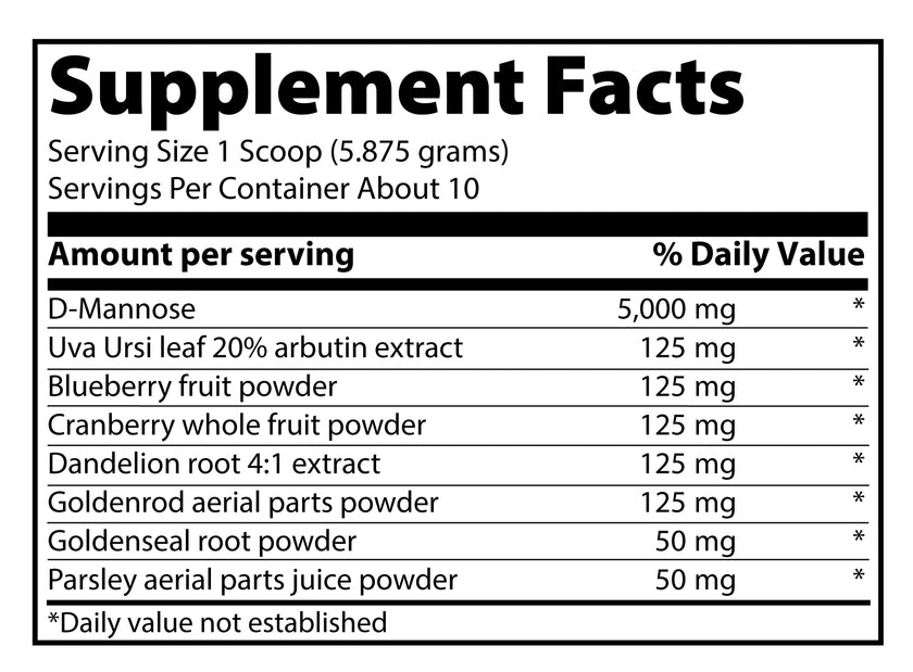 UT Vibrance Powder supplement factssheet